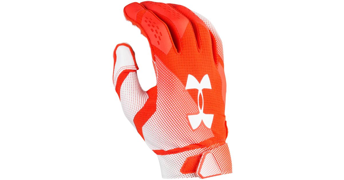 orange under armour football gloves