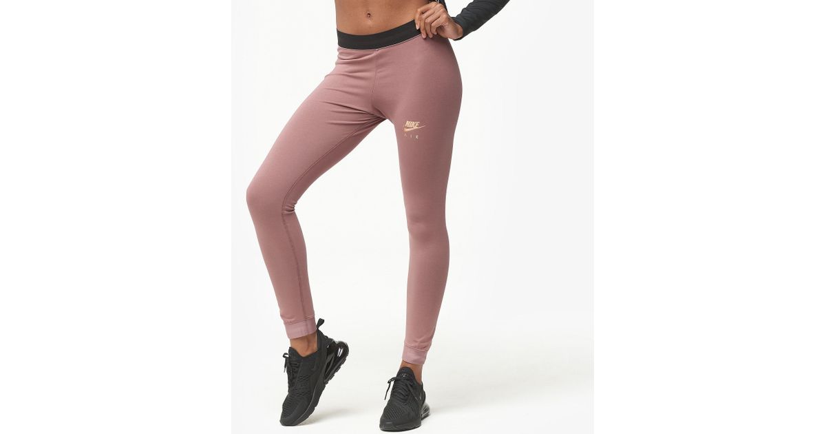 nike rose gold metallic air leggings