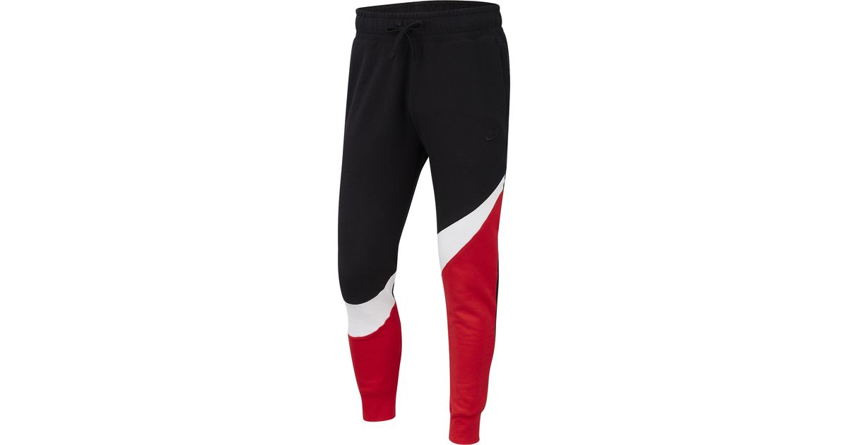 nike sweatpants red and black