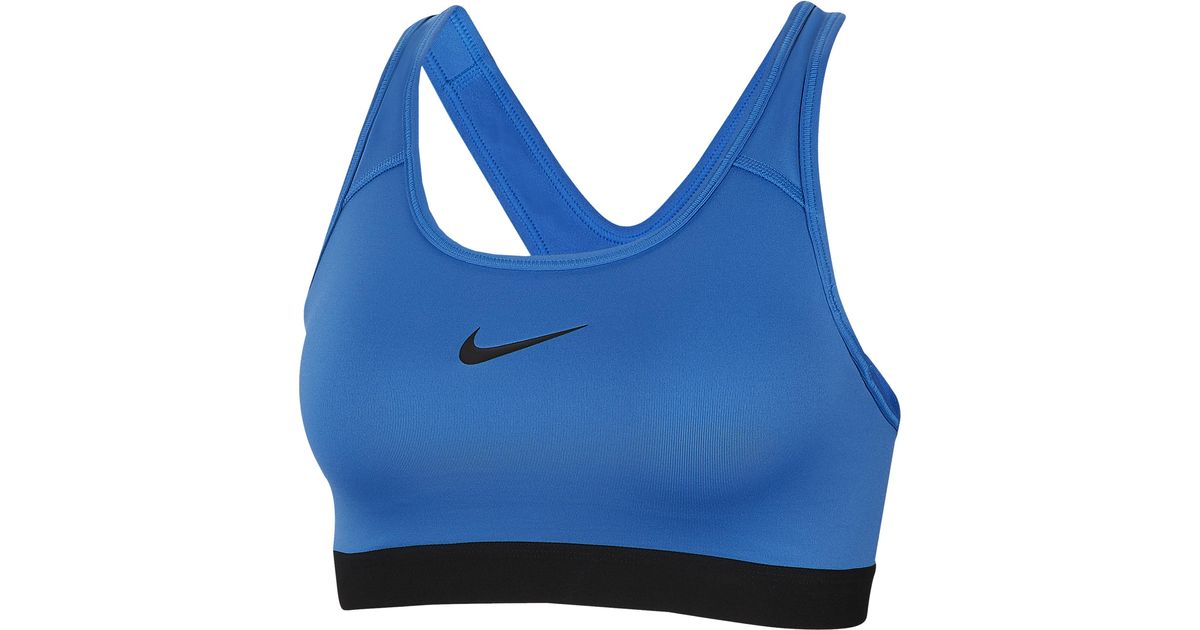 Nike Synthetic Pro Padded Sport Bra in Blue - Lyst