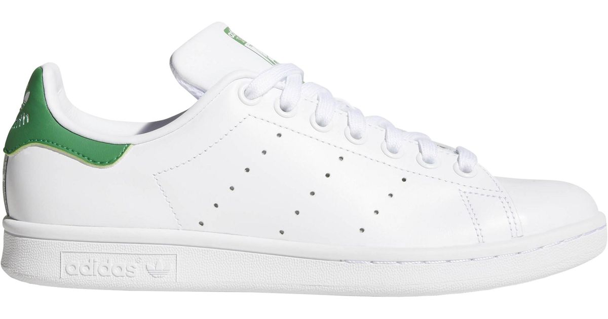adidas Originals Leather Stan Smith Tennis Shoes in White/Green (White ...