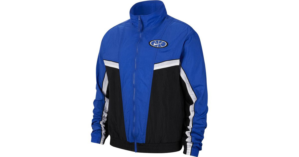 nike throwback woven jacket blue