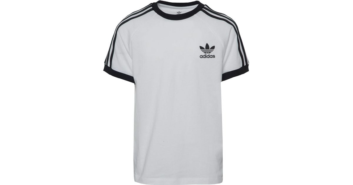 adidas originals california 3 stripe t shirt white