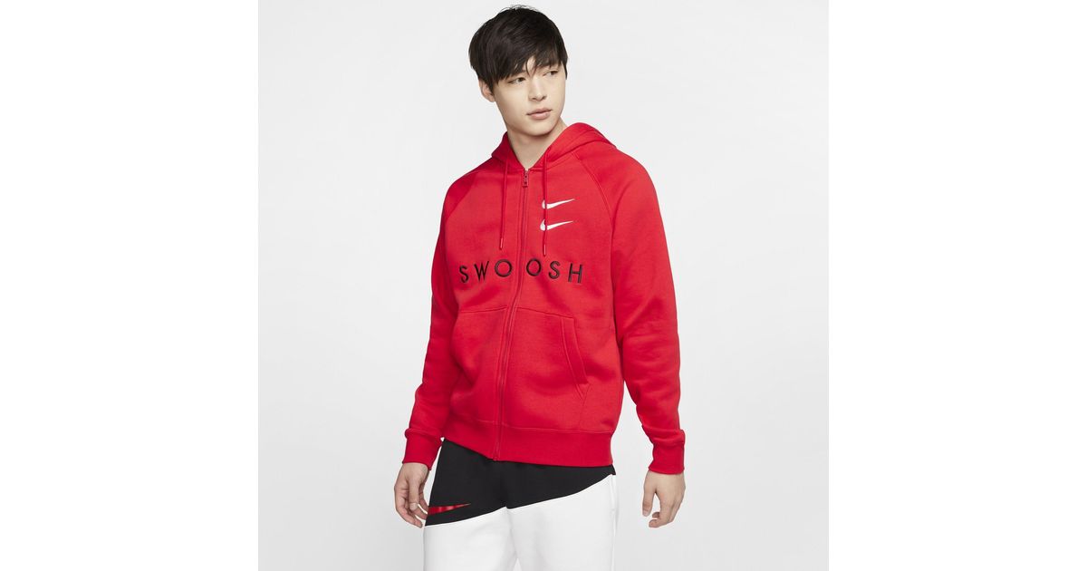 double nike swoosh hoodie