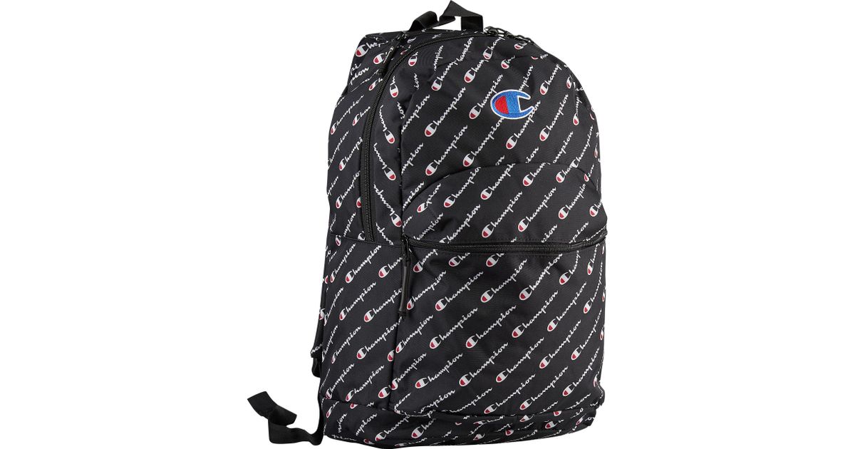 champion supercize logo script black backpack