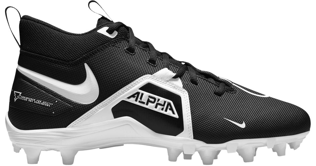 Nike Alpha Menace Varsity 3 Football Cleat in Black/White (Black) for