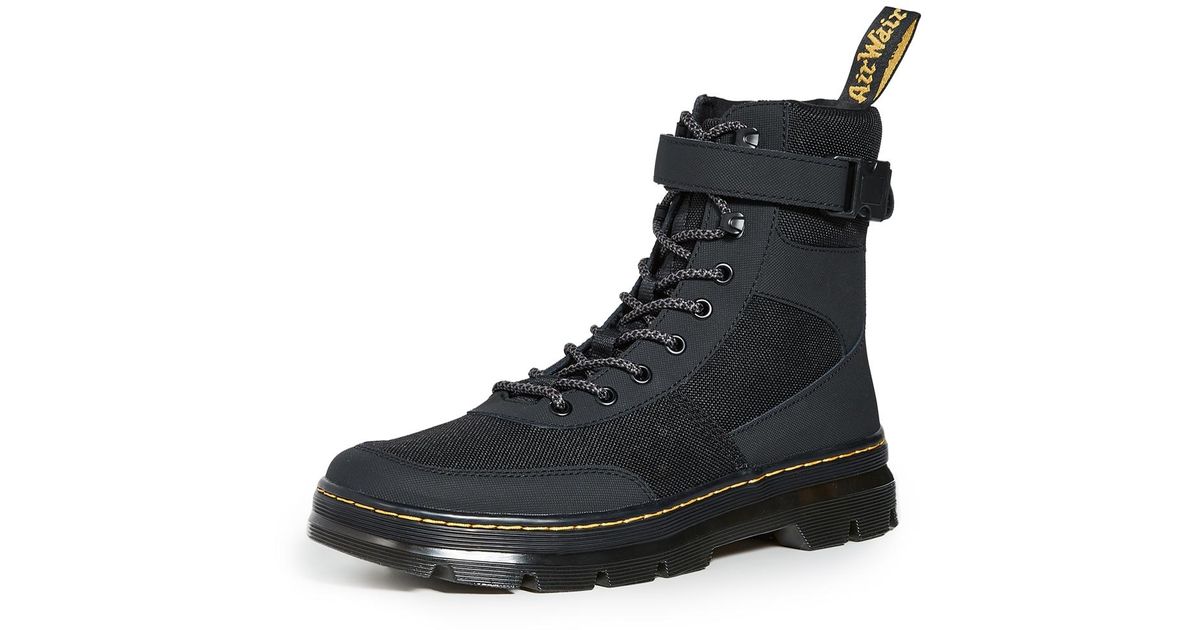 dr martens combs tech tie boots in black
