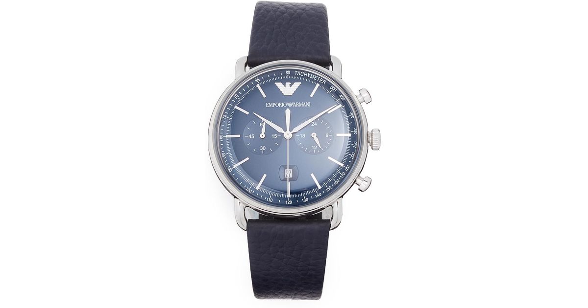 emporio armani aviator blue watch