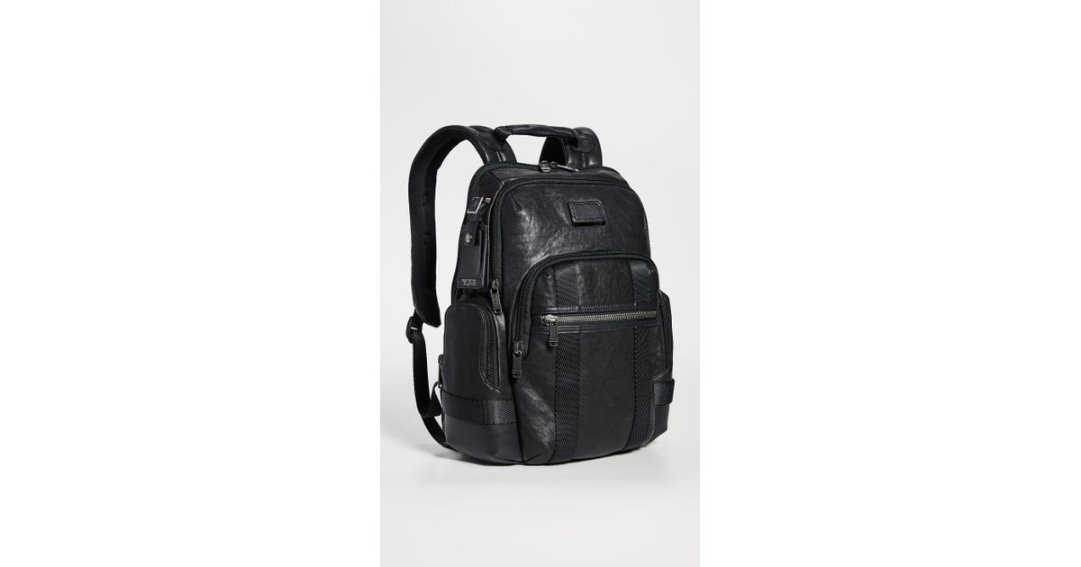 Tumi Leather Alpha Bravo Nathan Backpack in Black for Men ...