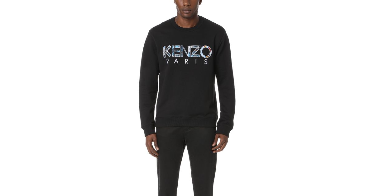KENZO Cotton Paris Crew Neck Sweatshirt 