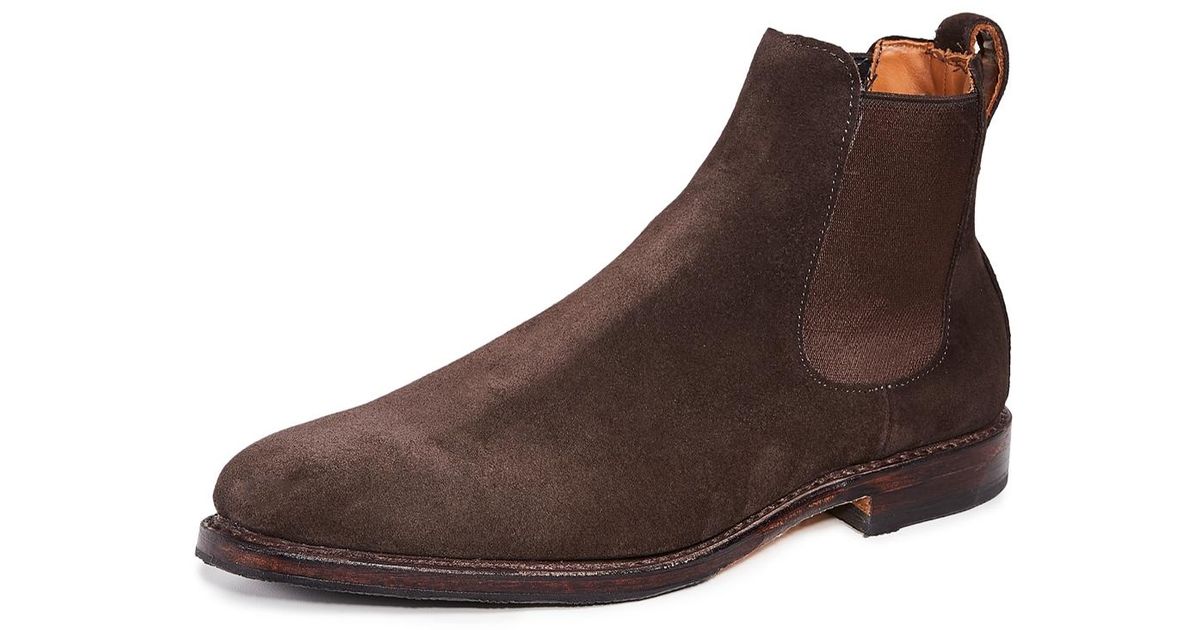 Allen Edmonds Liverpool Suede Chelsea Boots in Chocolate (Brown) for ...