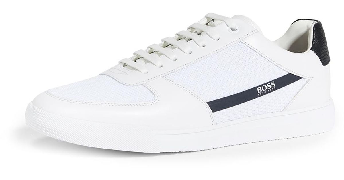 hugo boss white tennis shoes