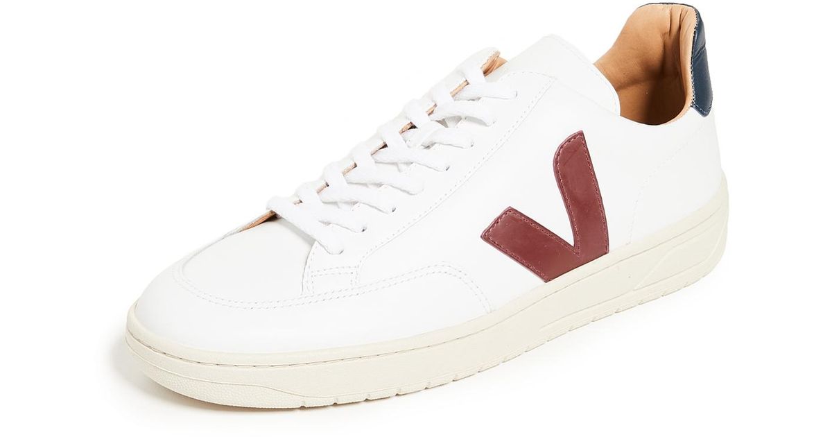 Veja Leather V-12 Bastille Sneakers in White for Men - Lyst