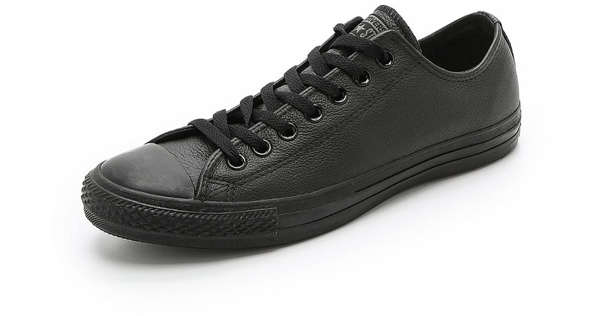 Converse Chuck Taylor All Star Leather Sneakers in Black Monochrome ...