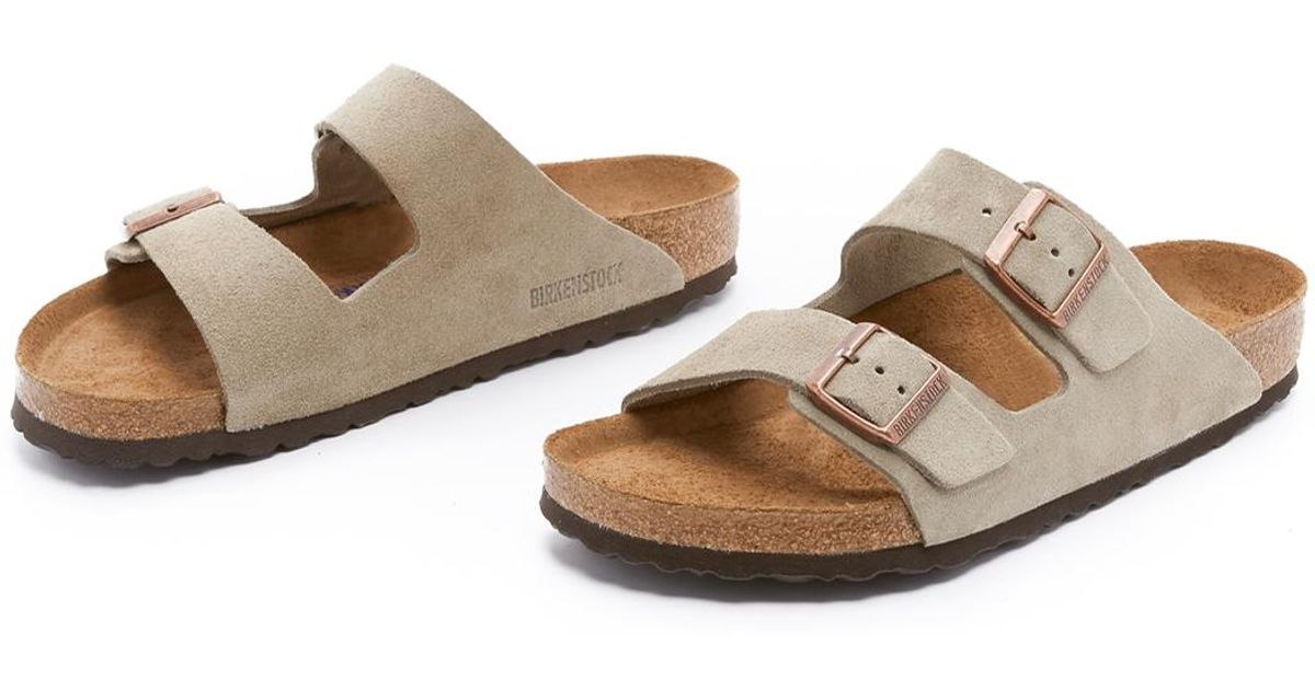 Birkenstock Arizona Soft Footbed Suede Sandal in Taupe (Brown) for Men - Lyst
