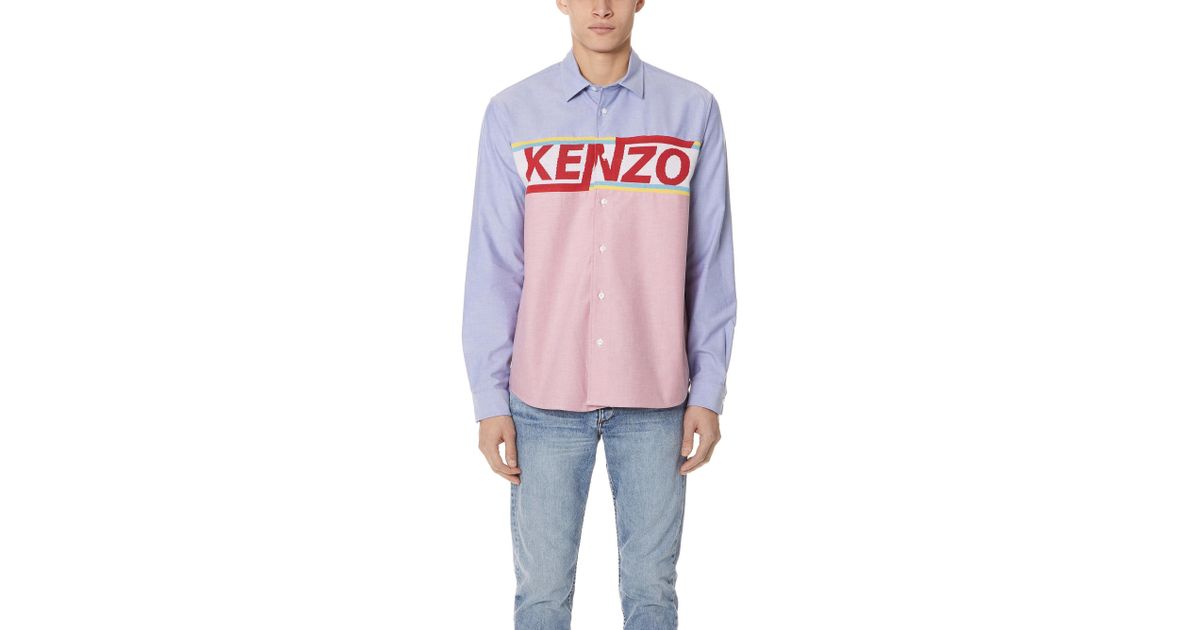 KENZO Cotton Knitted Casual Shirt for 