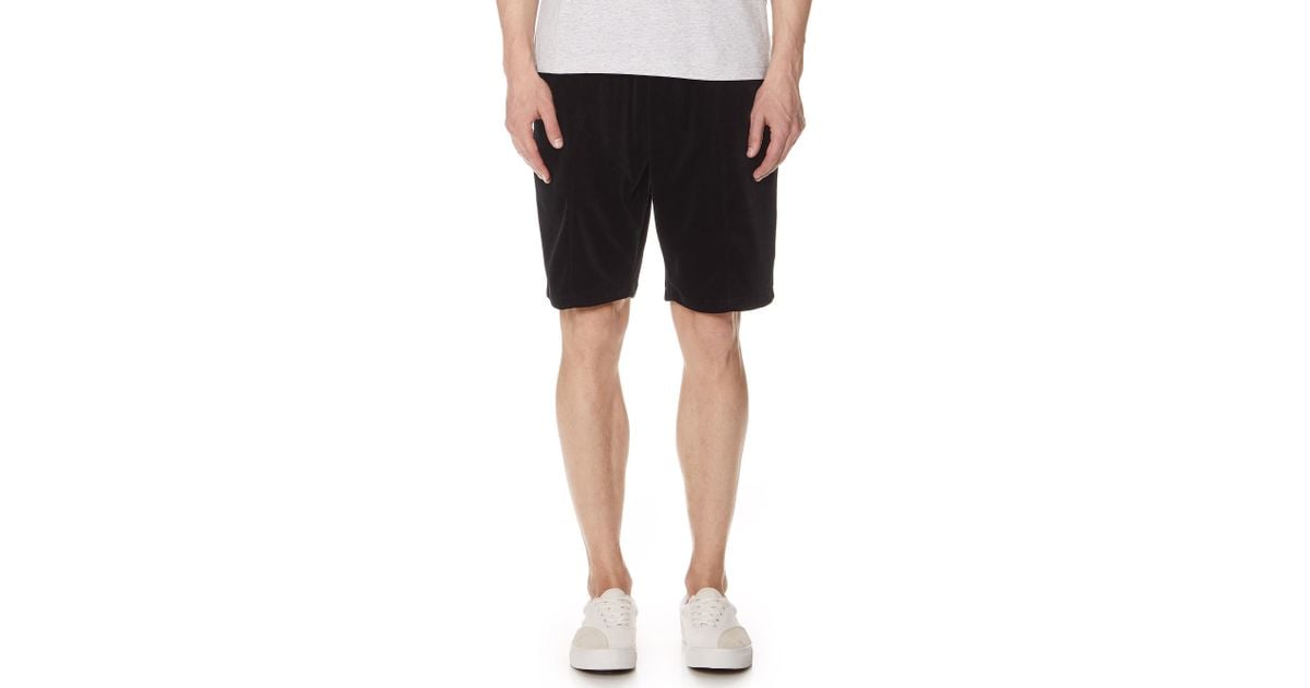 stussy velour shorts