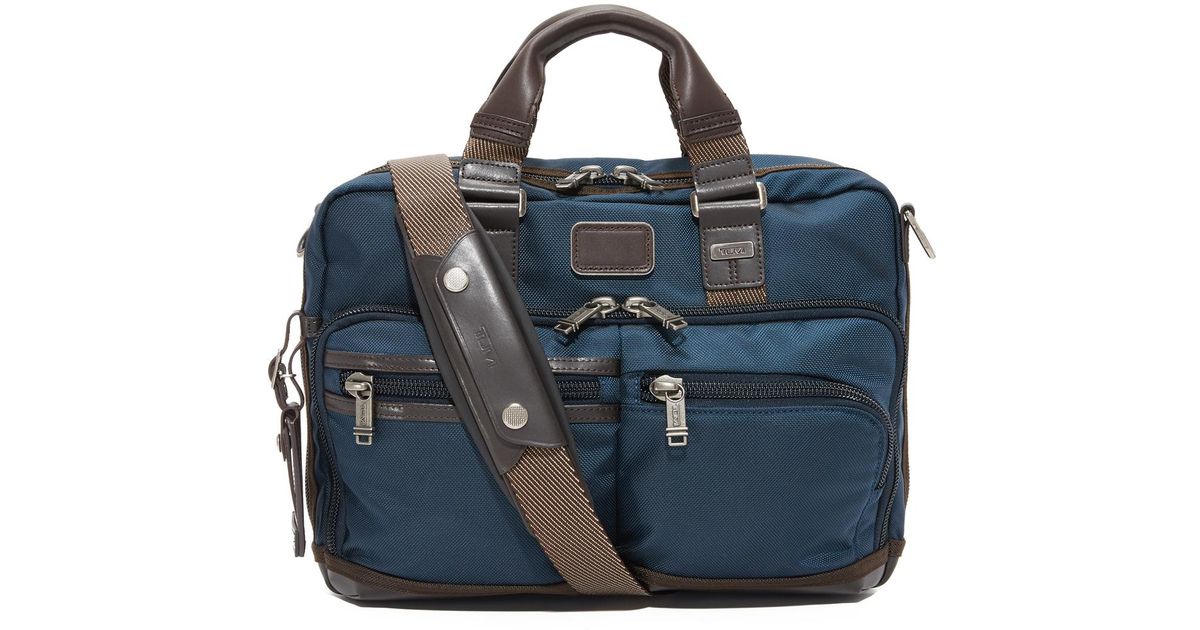 Tumi Alpha Bravo Andersen Slim Commuter Briefcase in Navy (Blue) for