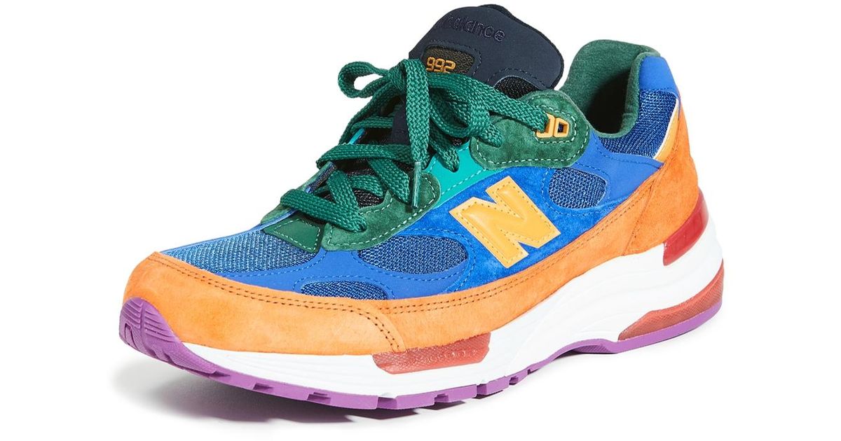 New Balance Suede 992 Low-top Sneakers in Orange/Blue (Blue) for Men ...
