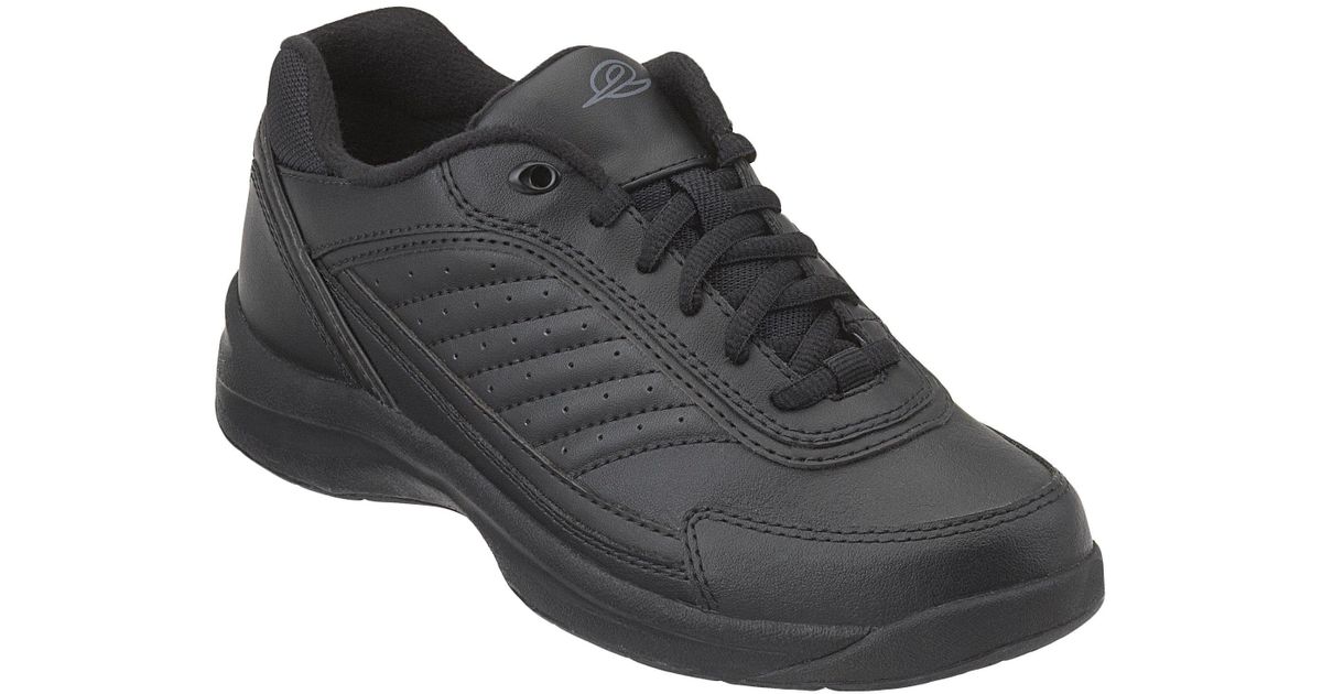 black leather walking shoes