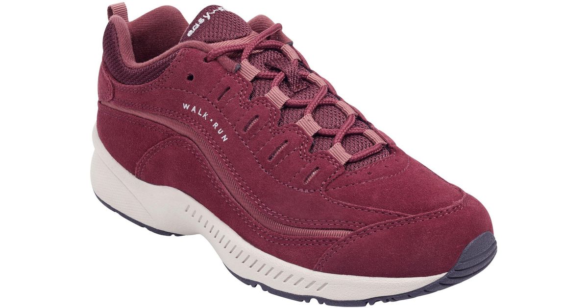Easy Spirit Romy Walking Shoe in Red Suede (Red) Lyst