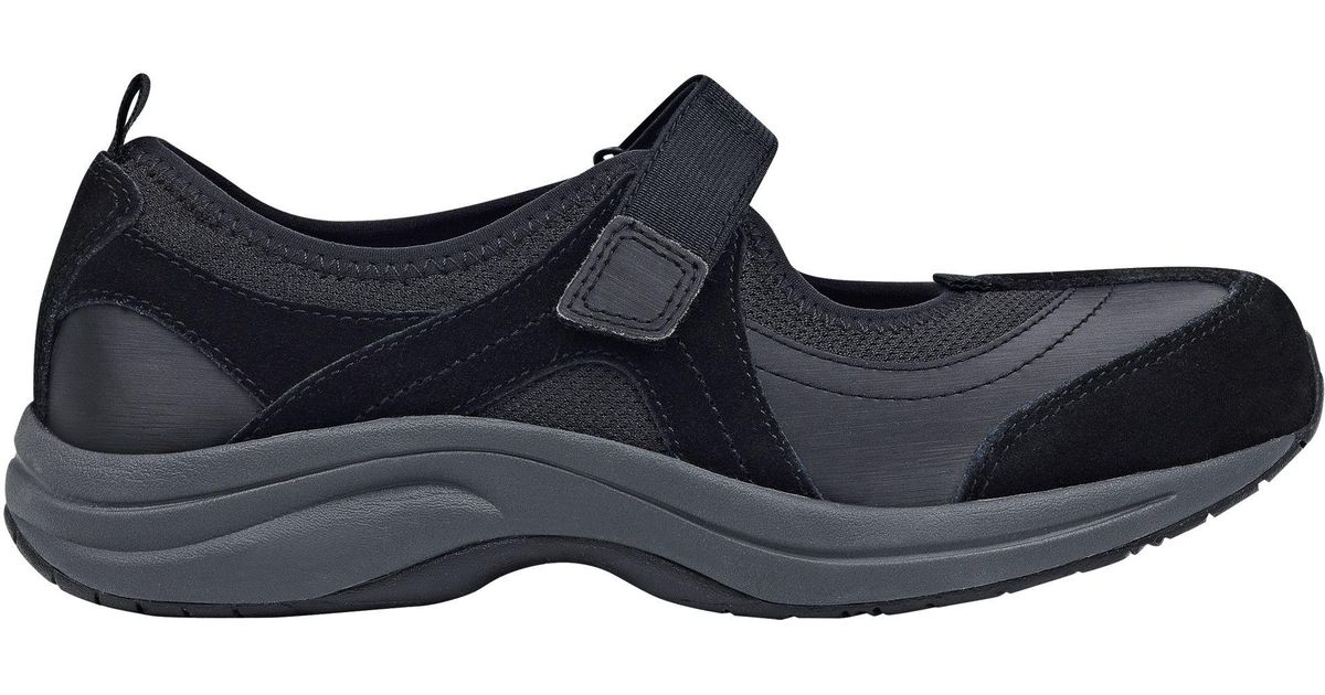Easy Spirit Leather Watersedge Mary Jane Walking Shoes in Black Suede