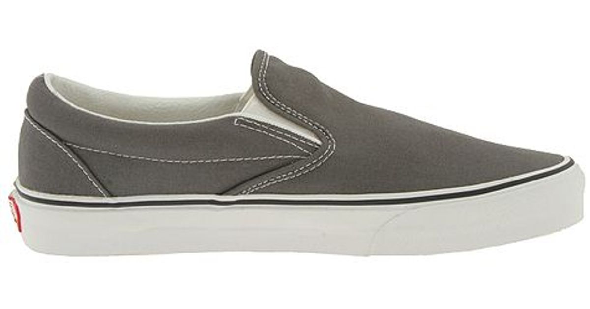 charcoal grey vans slip ons