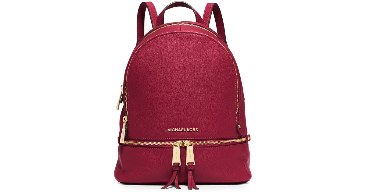 michael kors red backpack purse