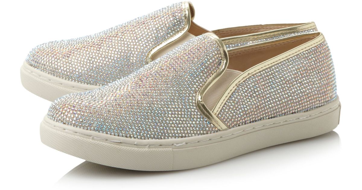 Steve Madden Synthetic Exsess Rhinestone Sneakers in Silver (Metallic ...