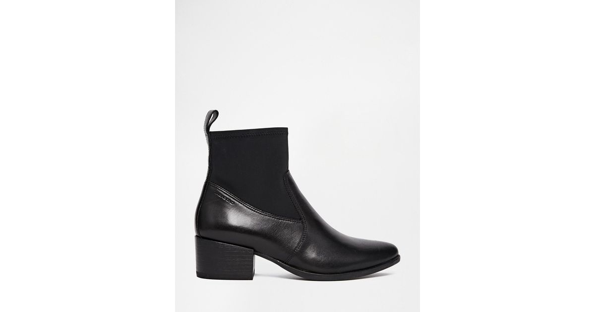 marja black leather boots