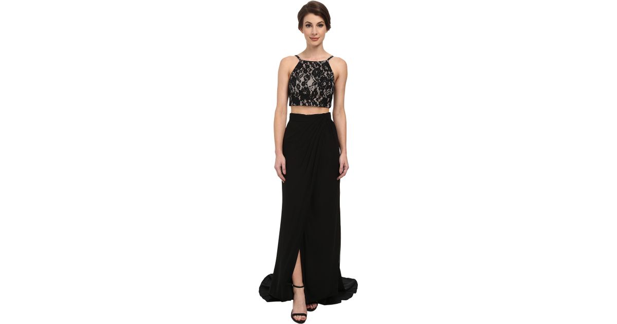 crop top gown black