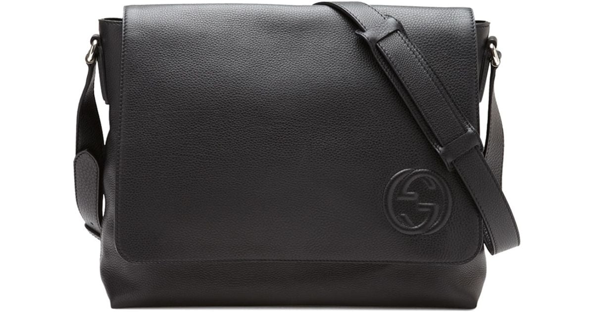 gucci man bag black leather