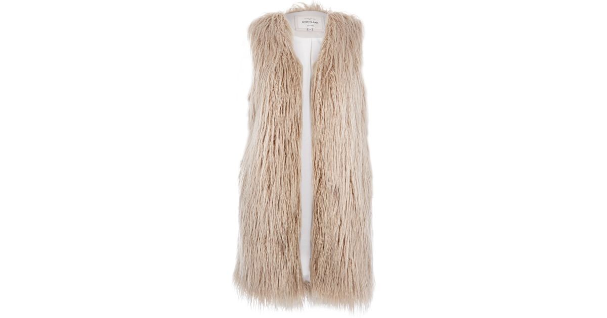 river island grey fur gilet