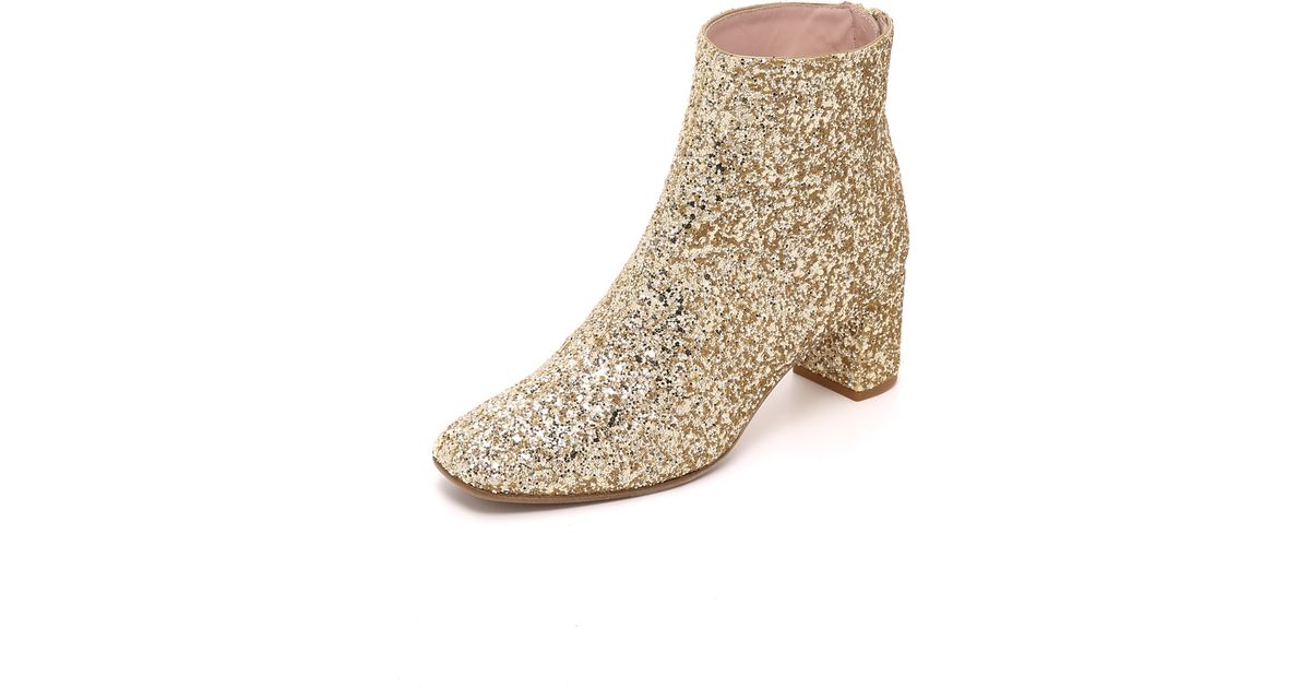 Mod Booties - Gold Glitter in Metallic