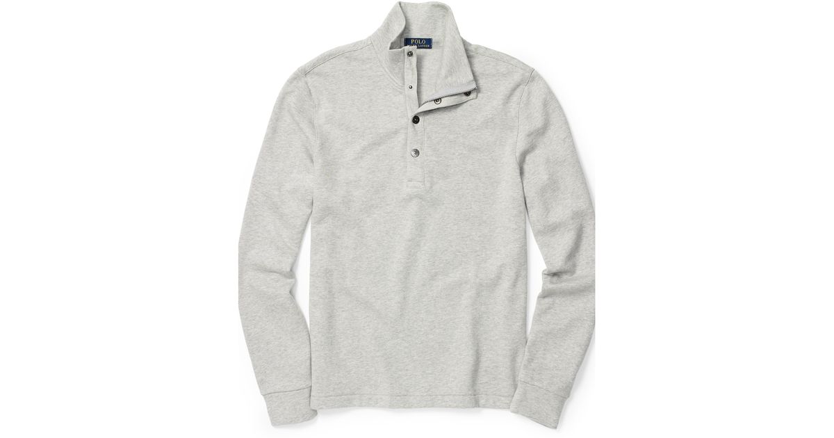 polo cotton blend fleece pullover