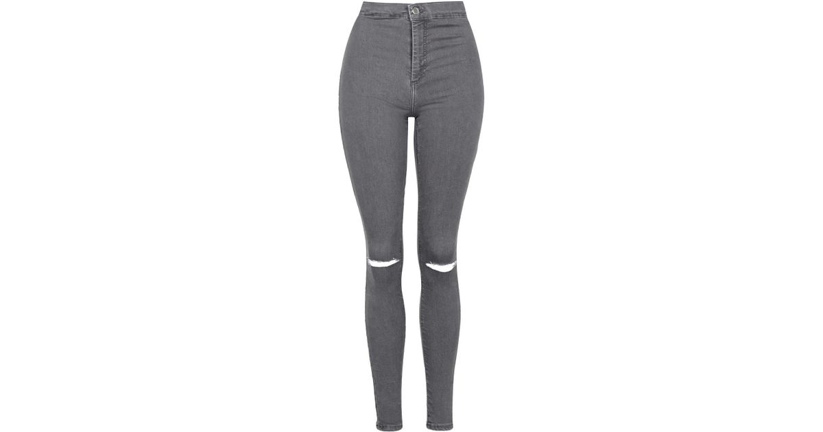 topshop grey ripped joni jeans