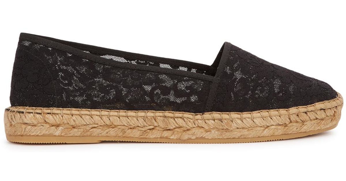 black lace espadrilles