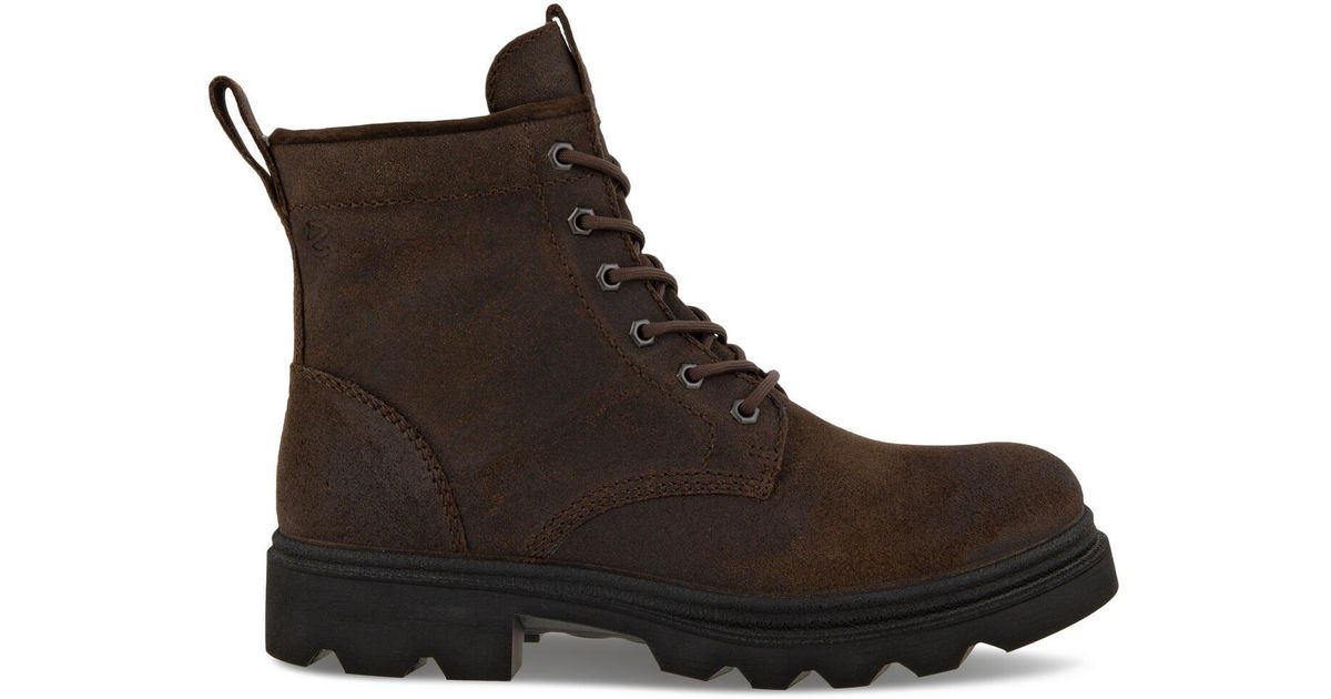Ecco Grainer Lace Up Boot Size in Brown for Men | Lyst