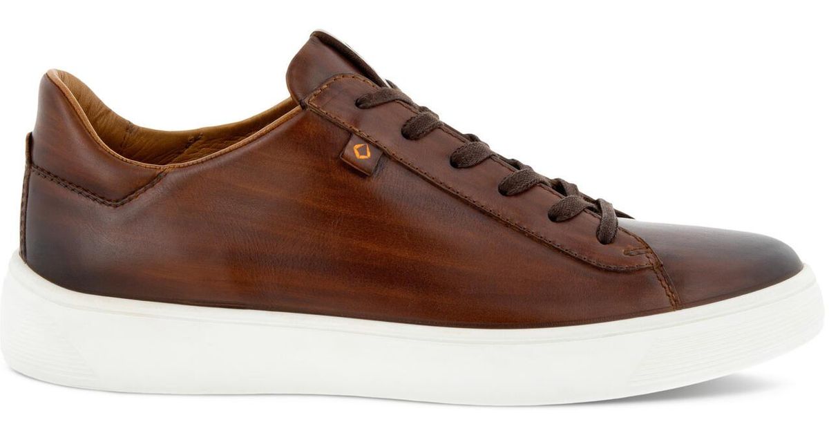 Ecco Leather Street Tray Plus Premium Sneaker in Walnut (Brown) for Men |  Lyst