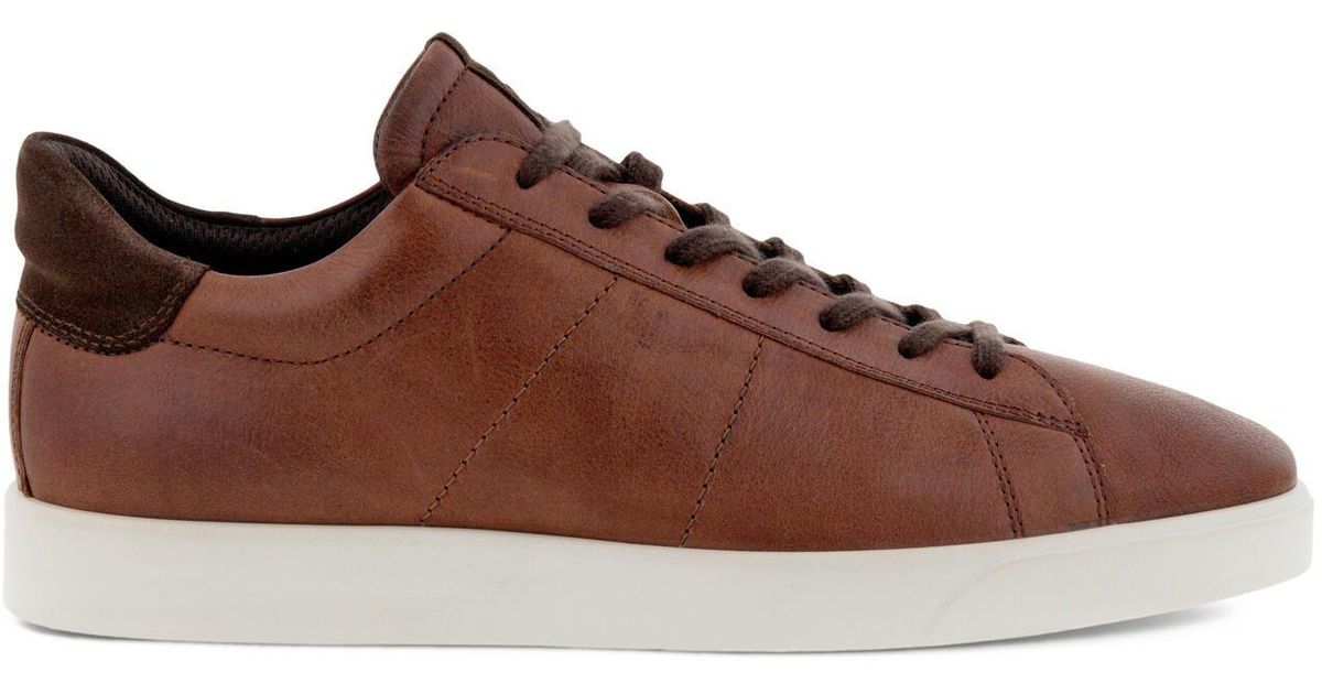Ecco Street Lite Leather Sneakers Size in Brown for Men Lyst