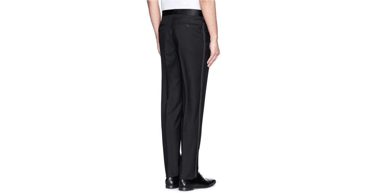 satin stripe trousers