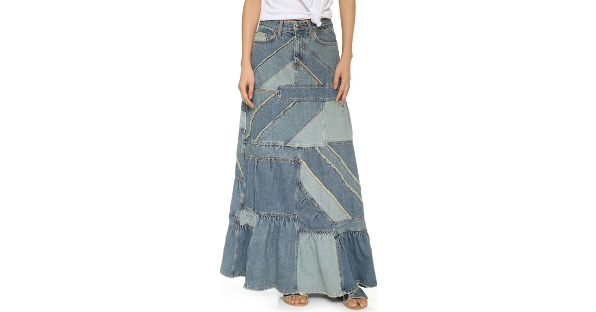 Marc By Marc Jacobs Patchwork Denim Skirt in Blue | Lyst
