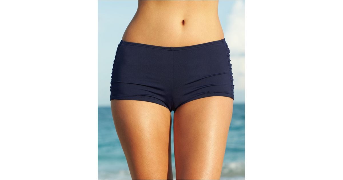 Ruched boyshort bikini bottoms deals