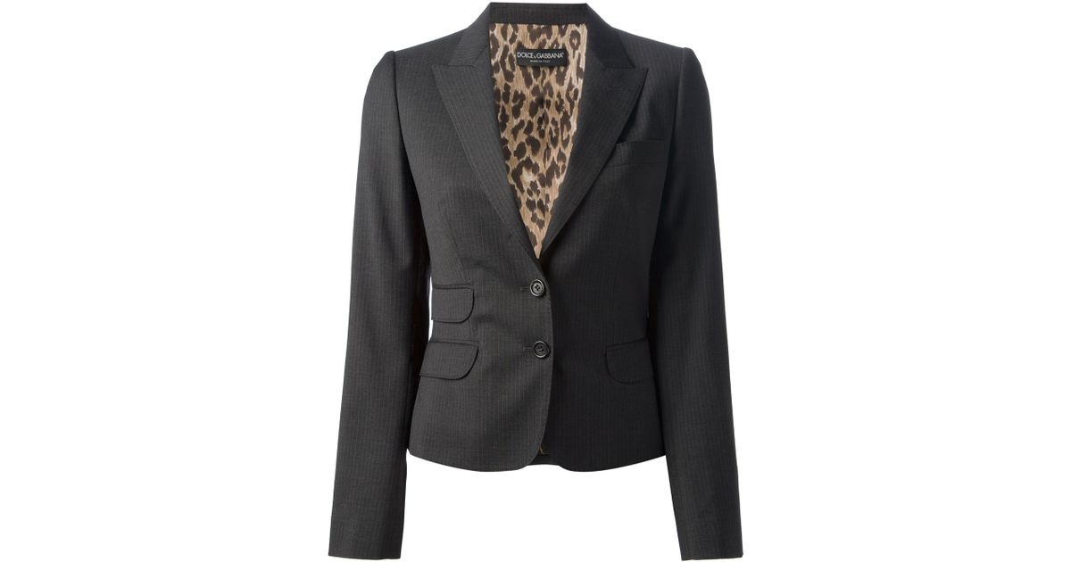 black blazer with leopard print lining