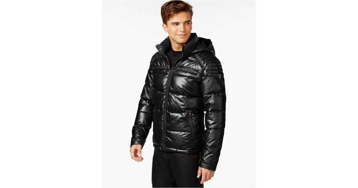 guess black puffer jacket