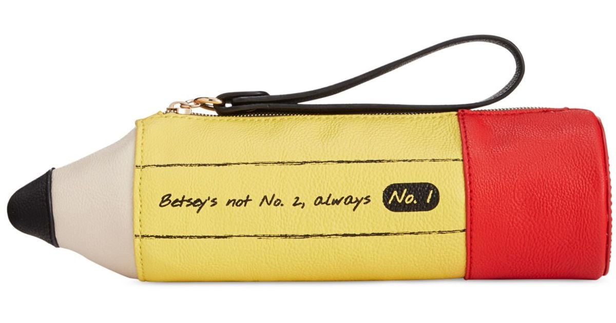 Betsey Johnson Macy s Exclusive Pencil Case in Yellow Lyst