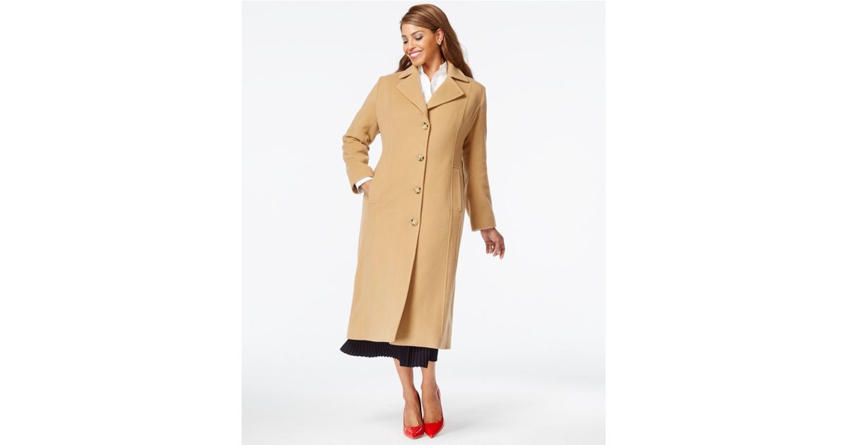 Anne Klein Plus Size Woolcashmere Walker Coat in Camel (Natural) Lyst