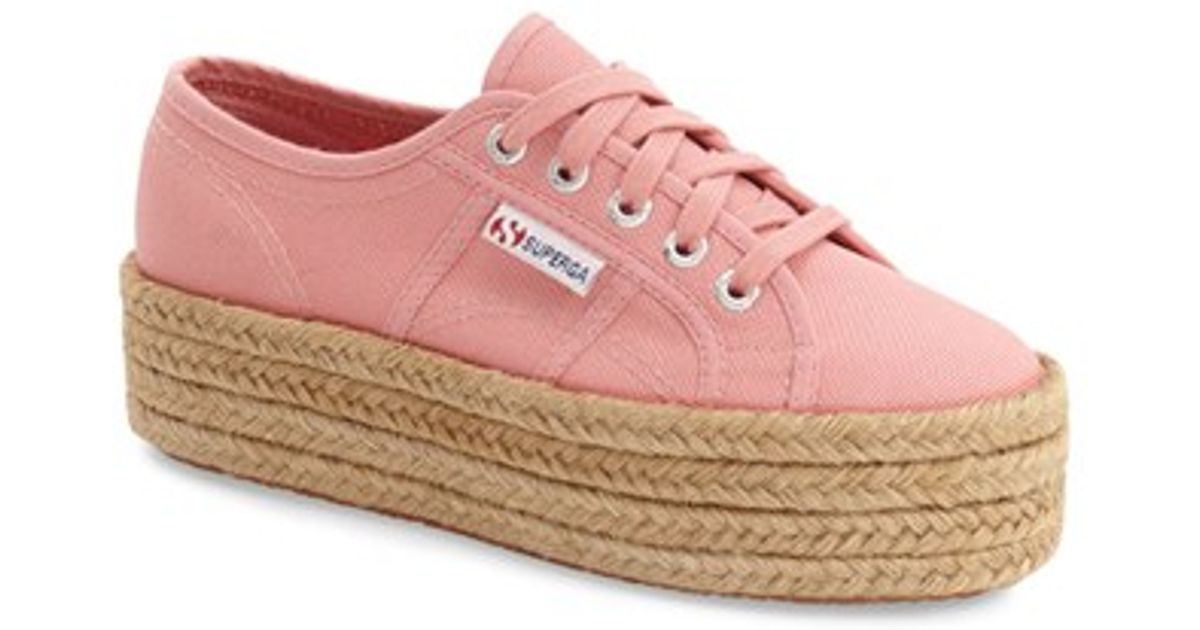 superga pink platform sneakers