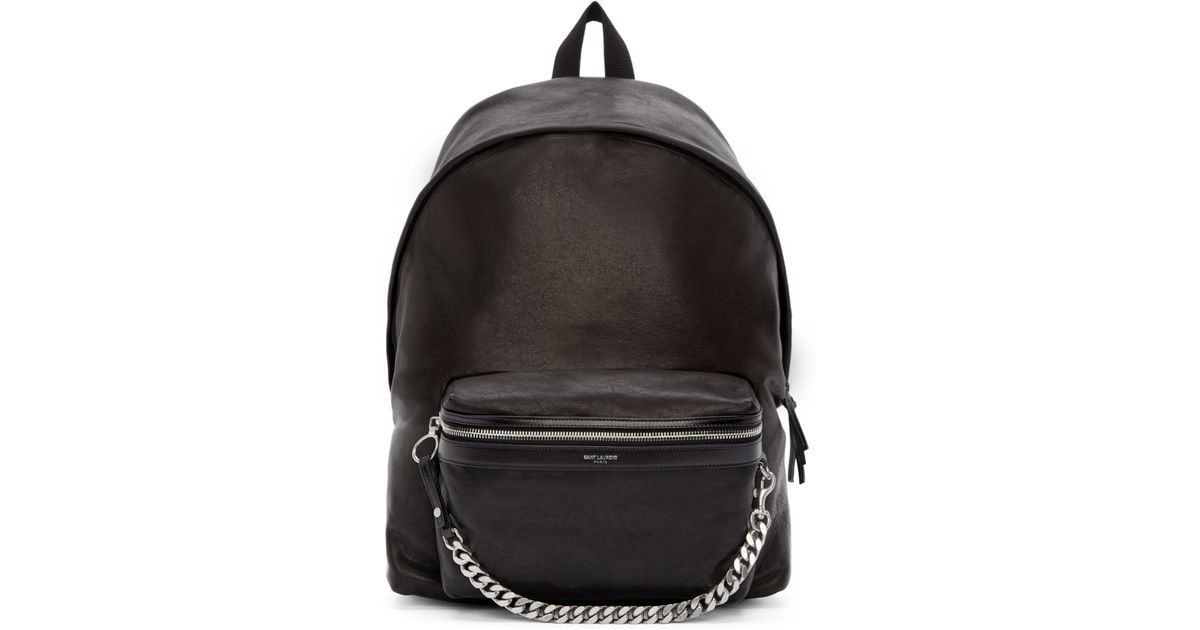 black backpack with chain