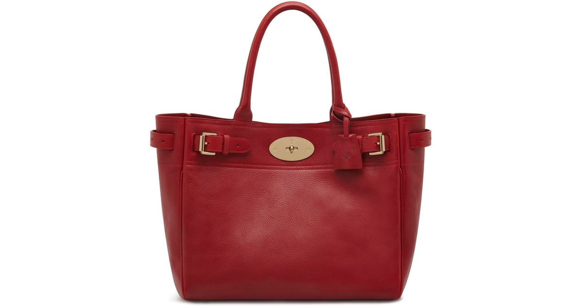 Mulberry Bayswater Tote In Poppy Red Lyst Mulberry Bayswater Tote In Poppy Red